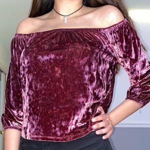 Velvet Off the Shoulder Top